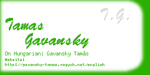 tamas gavansky business card